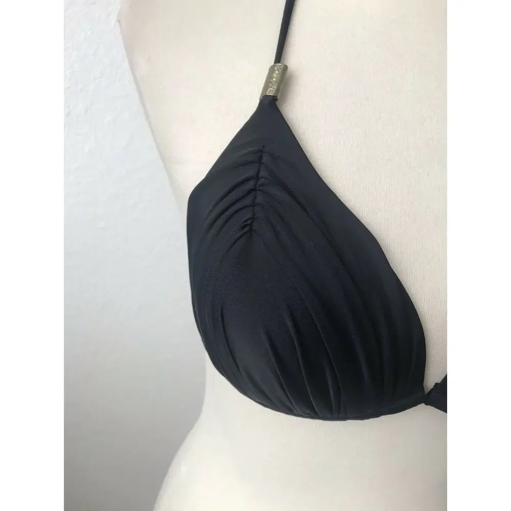 Sissy Boy Pleated Triangle Bikini Top Swim